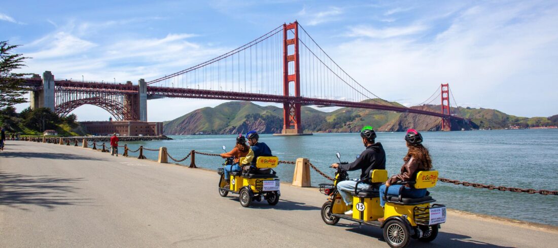 San Francisco Electric Scooter Rentals with GPS sightseeing tours onboard