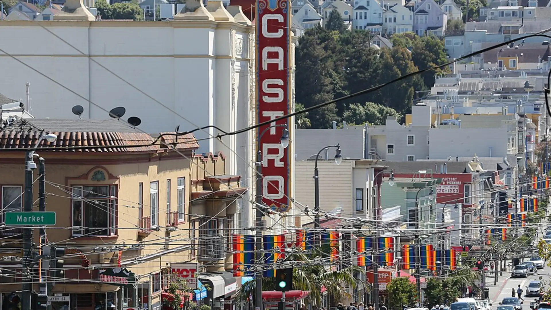 Castro Theatre and rainbow flags in San Francisco’s Castro District
